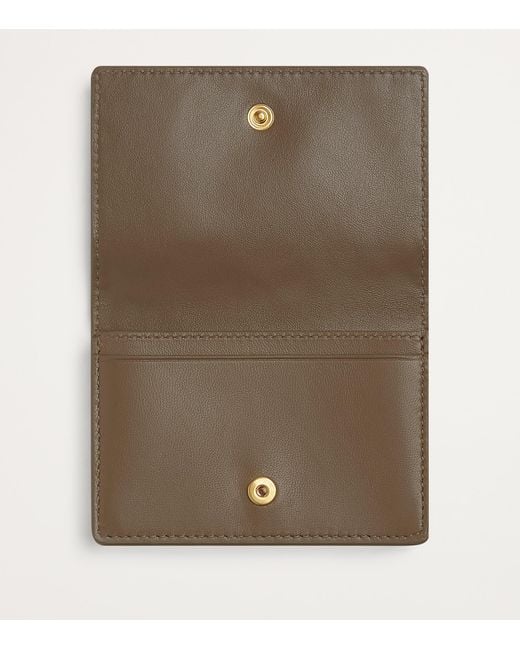 Bottega Veneta Brown Leather Intrecciato Card Holder