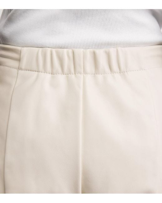 Lauren Manoogian White Nappa Leather Wide-Leg Trousers