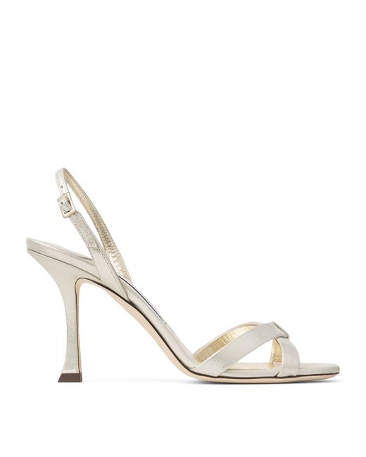 Jimmy Choo Metallic Elsy 90 Suede Heeled Sandals