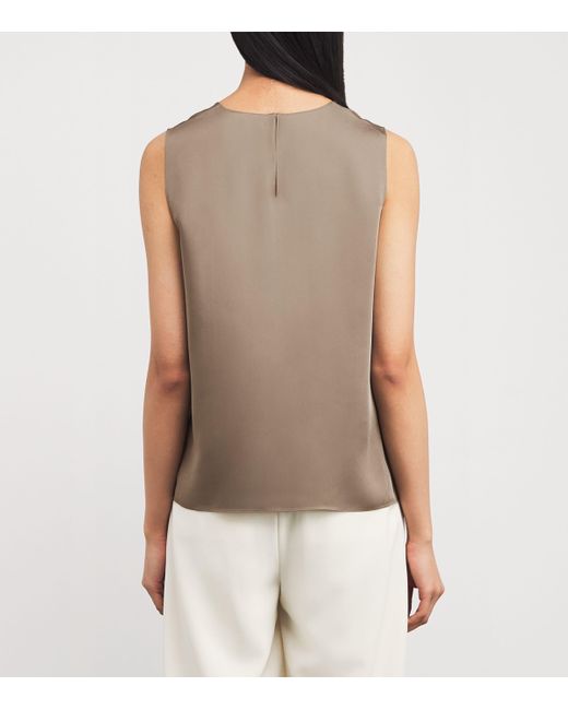 Theory Brown Silk Shell Top
