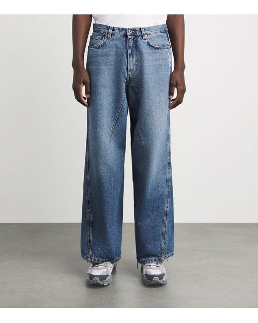 Off-White c/o Virgil Abloh Blue Half Arrow Twist Wide-Leg Jeans for men