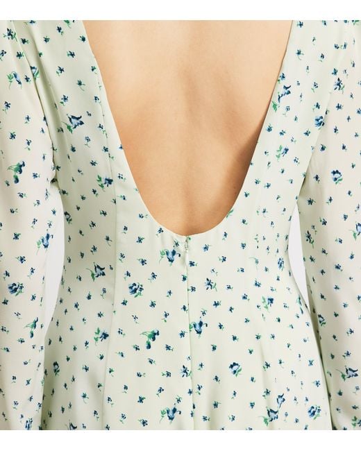 Alessandra Rich Green Silk Open-Back Maxi Dress