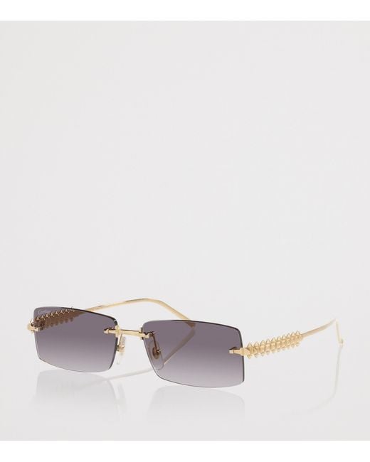 Cartier Metallic Clash De Rectangle Sunglasses