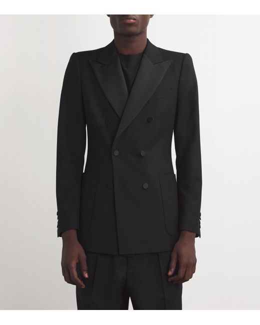 Dries Van Noten Black Wool-Blend Tuxedo Jacket for men