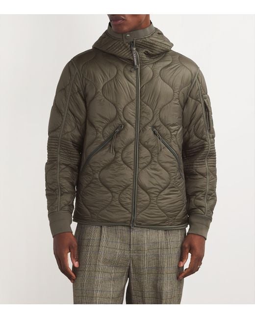 C P Company Green Quilted Puffer Jacket for men