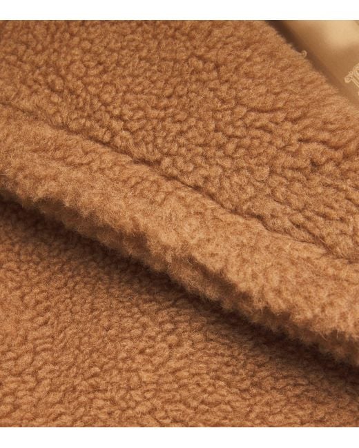 Max Mara Brown Alpaca-Blend Short Teddy Coat