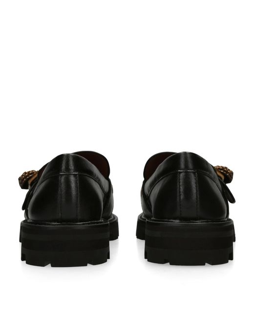Kurt Geiger Black Leather Mayfair Loafers