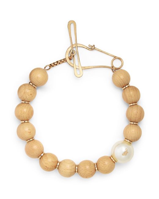 Weekend by Maxmara Metallic Wooden Choker Necklace