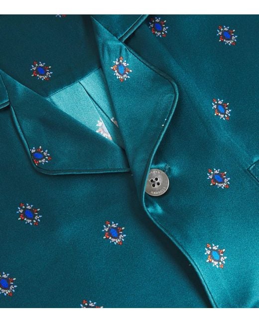 Harrods Blue Silk Jewel Print Pyjama Set for men