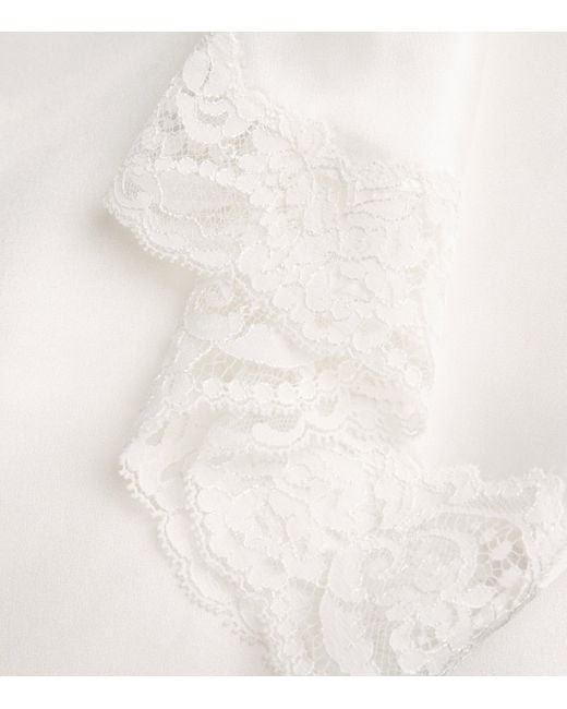 Gilda & Pearl White Silk Lace-Trim
