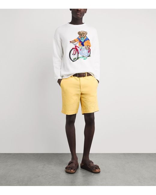Polo Ralph Lauren Yellow Stretch-Cotton Bedford Shorts for men