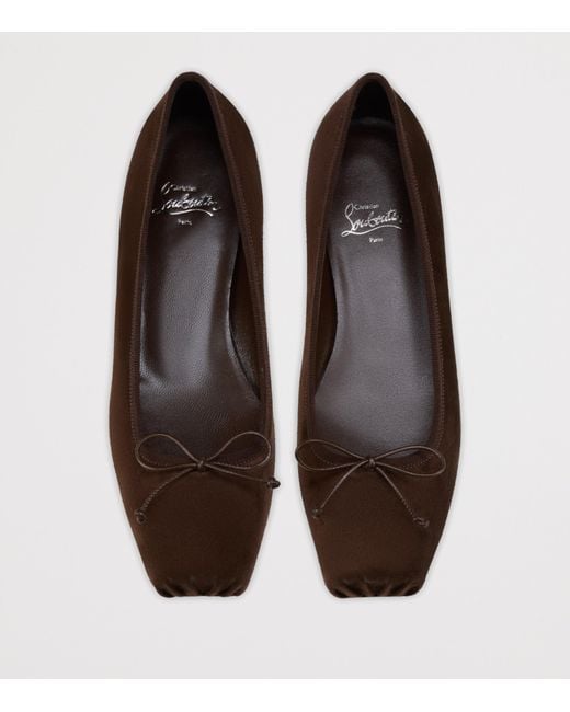 Christian Louboutin Brown Cassia Nodo Suede Ballet Flats