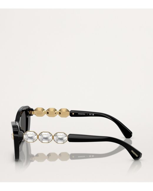 Swarovski Black Acetate Sk6033 Sunglasses
