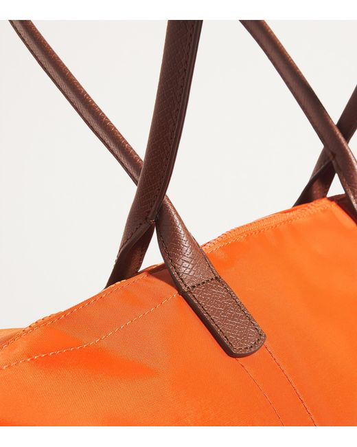 Harrods Orange Medium Nylon Tote Bag
