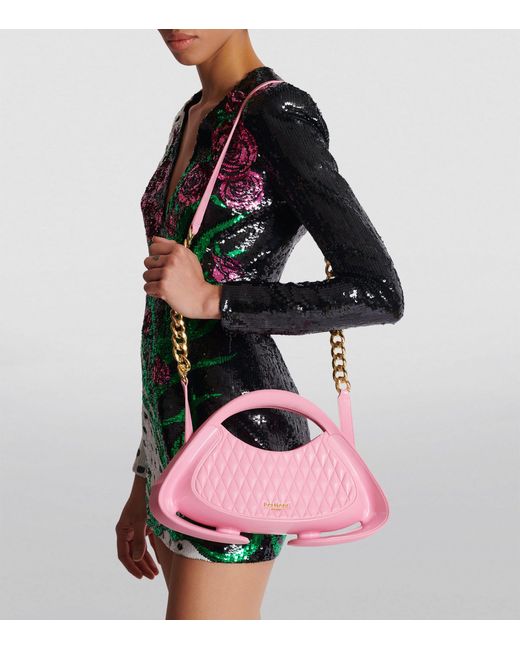 Balmain Pink Medium Leather Jolie Madame Bag