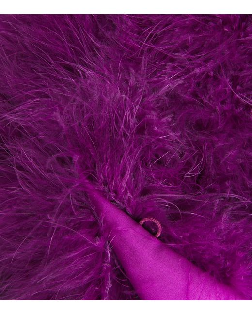 Yves Salomon Purple Feather Jacket