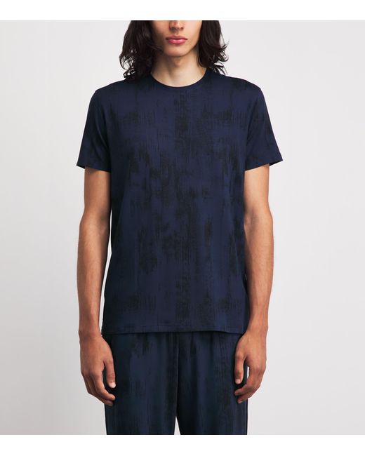 Derek Rose Blue Printed London T-Shirt for men