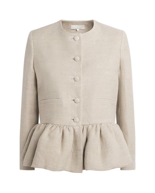 LIBEROWE Natural Linen Peplum Jacket