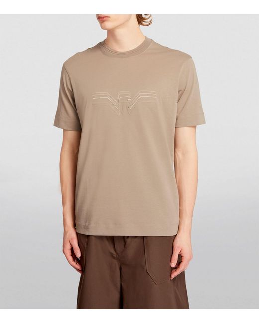 Emporio Armani Natural Cotton Eagle-motif T-shirt for men