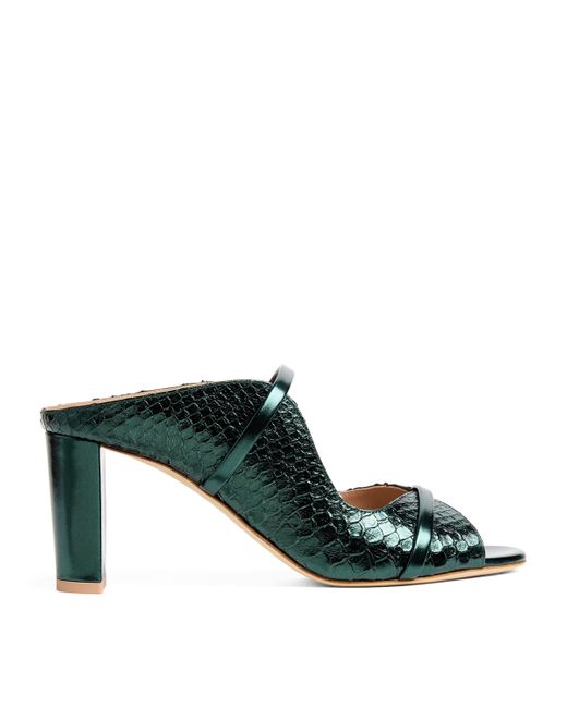Malone Souliers Green Leather Crocodile-Effect Norah Mules 70