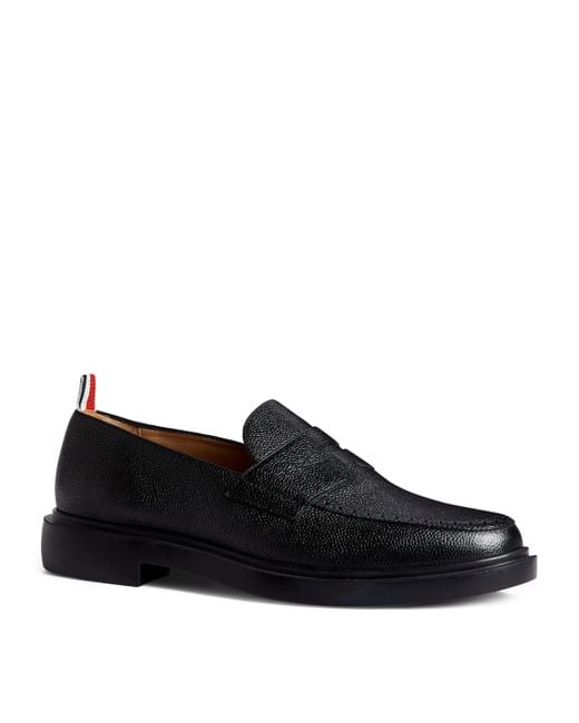 Thom Browne Black Leather Loafers for men