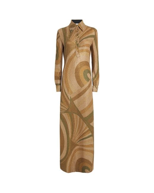 PUCCI Lam Iride Print Maxi Dress in Metallic | Lyst