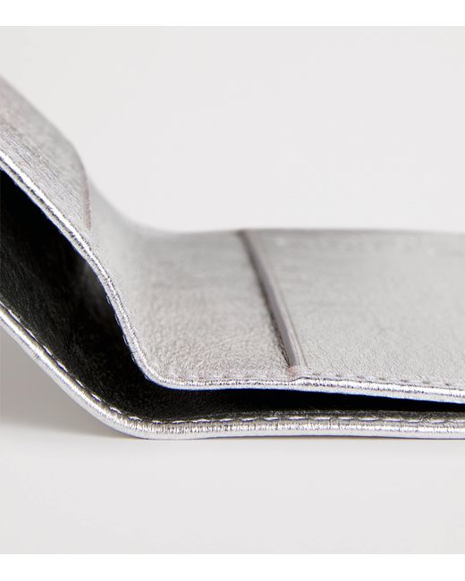 Comme des Garçons Gray Leather Bifold Vertical Card Holder for men