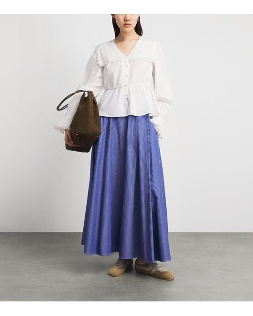 Barbour White Cotton Tisbury Blouse