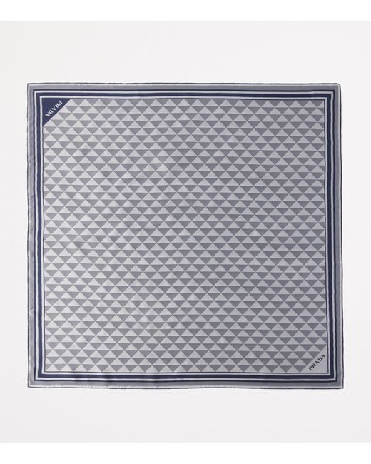 Prada Metallic Silk Triangle Scarf