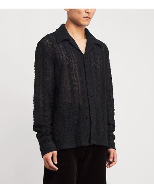 Séfr Wool-Blend Lace Jagou Shirt in Black for Men | Lyst