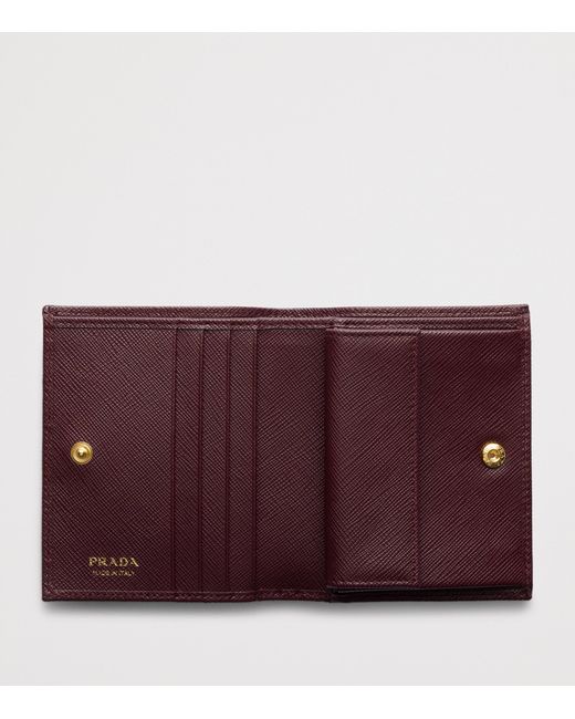 Prada Purple Small Saffiano Leather Bifold Wallet