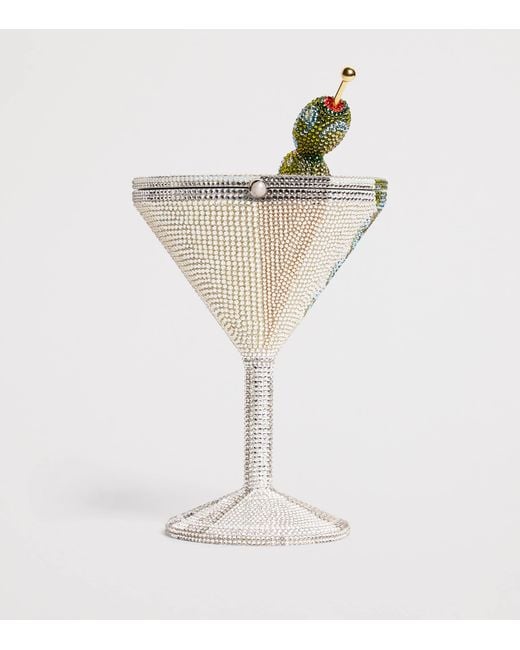Judith Leiber Metallic Embellished Martini Clutch Bag