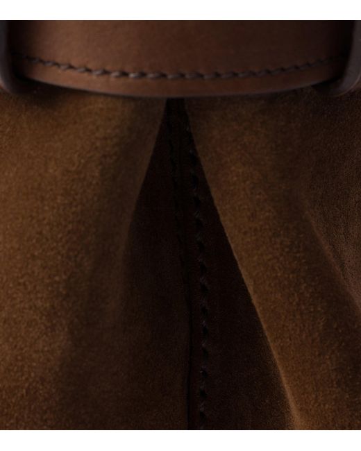 Prada Brown Medium Suede Buckle Tote Bag
