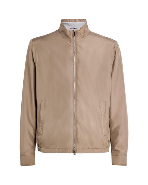 Paul & Shark Brown Typhoon Silk Bomber Jacket for men