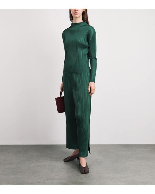 Pleats Please Issey Miyake Green Monthly Colors Trousers