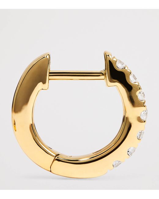 Harrods Metallic And Diamond Huggie Earrings