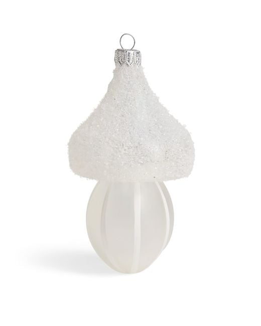 Harrods White Glitter Mushroom Tree Decoration