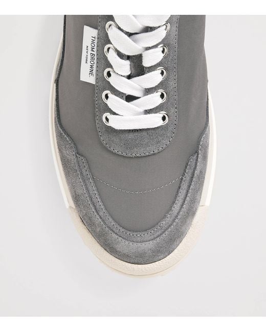 Thom Browne Gray Tech Nylon Alumni Sneakers for men