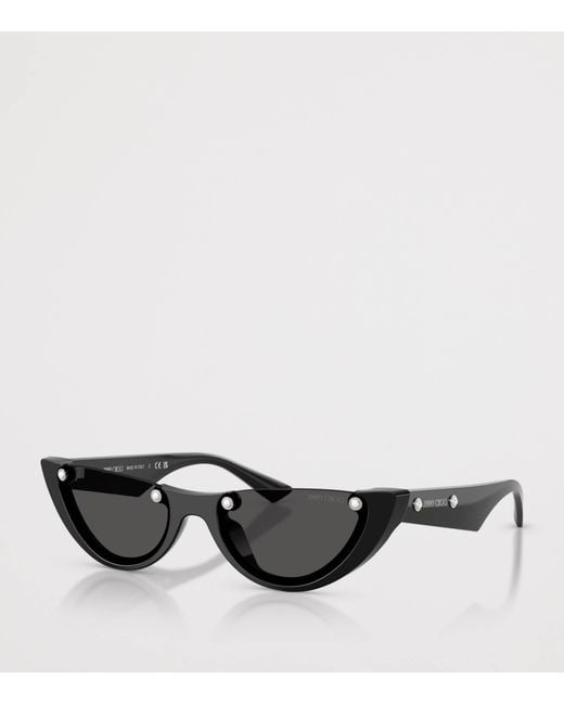 Jimmy Choo Black Oval Sunglasses