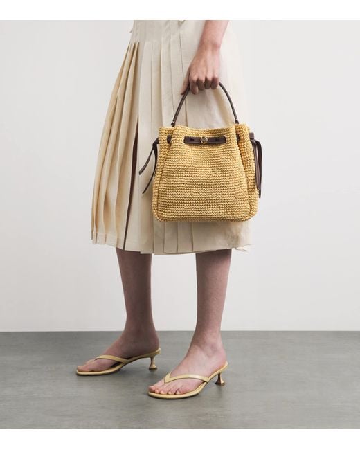 Tory Burch Natural Small Raffia Romy Bucket Bag