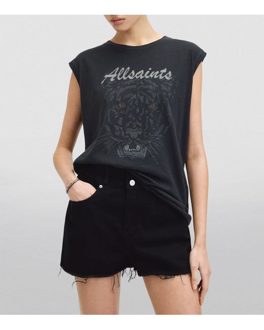AllSaints Black Sleeveless Hunter Brooke T-shirt