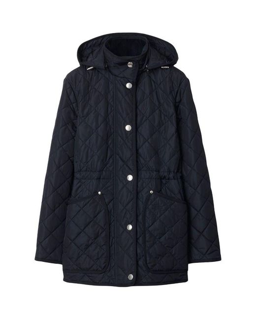 Burberry Blue Quilted Roxbugh Puffer Jacket