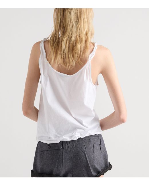Prada White Cotton Jersey Tank Top