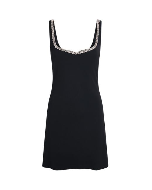 Alice + Olivia Black Crystal-Embellished Eve Mini Dress