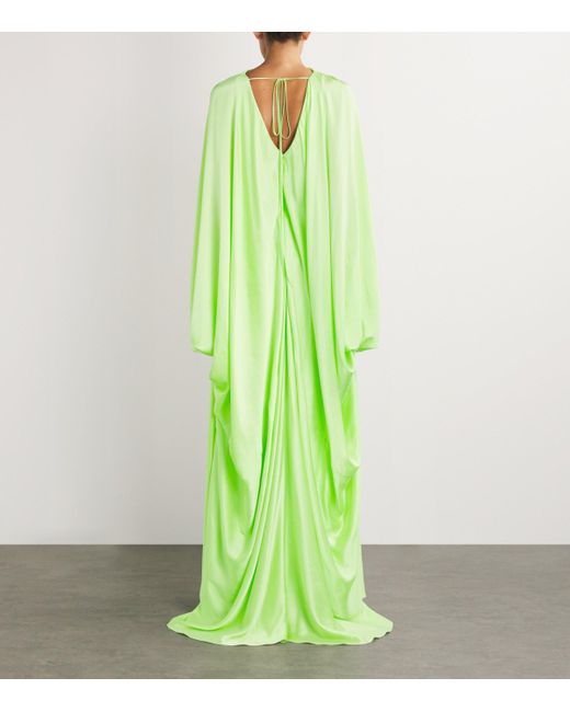 Roksanda Green Silk Elis Cape Maxi Dress