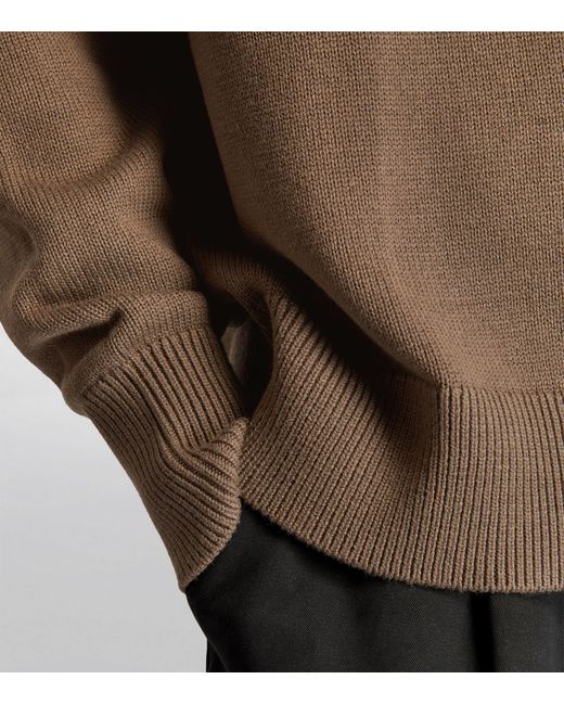 Studio Nicholson Brown Merino Wool-cotton Sweater for men