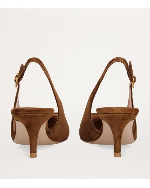 Gianvito Rossi Brown Suede Robbie Slingback Pumps 55
