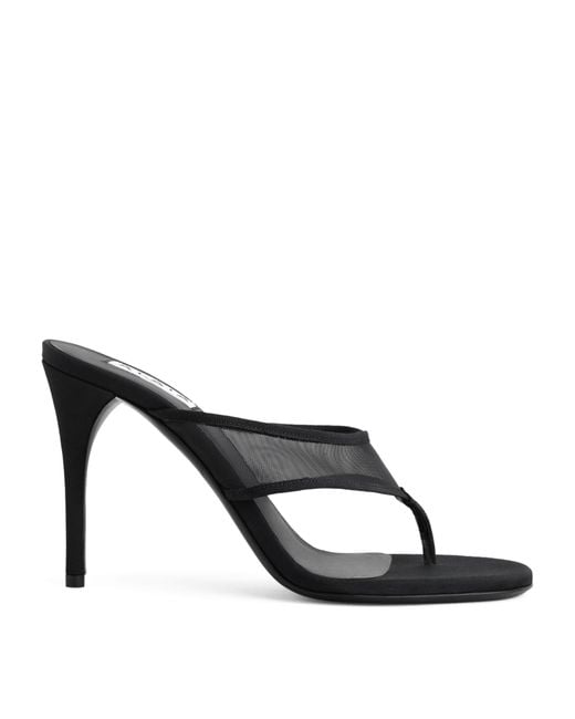 Alaïa Black Mesh Thong Mules 90