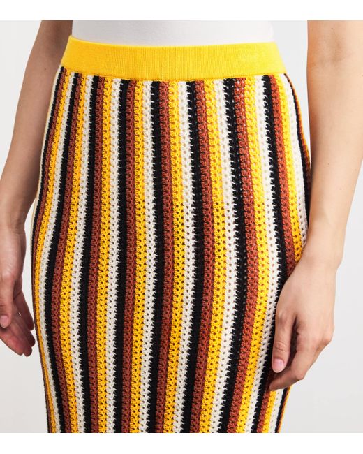 Escvdo Metallic Organic Cotton Crochet Misti Midi Skirt