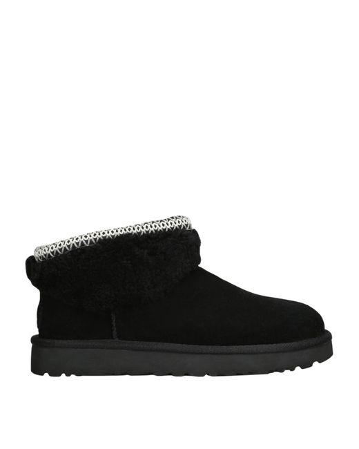 Ugg Black Classic Ultra Mini Maxi Curly Boots
